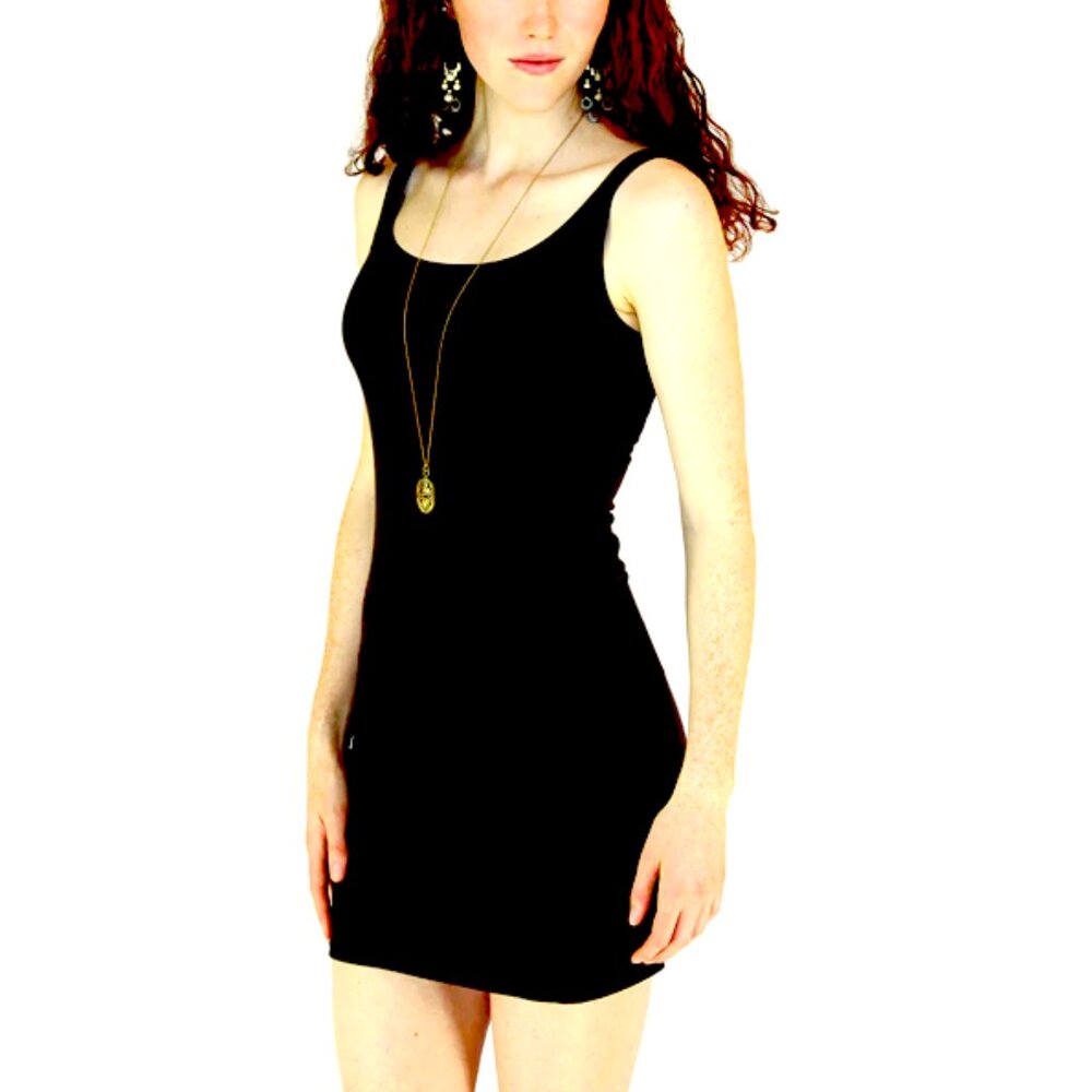 Black Rayon Slim Witchy Tank Dress - M/L